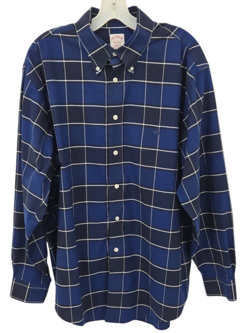 Brooks Brothers Madison Original Polo Shirt Mens Button Down L Suppima Cotton
